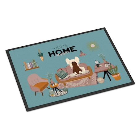 Carolines Treasures 24 x 36 in. Cream Chinese Crested Sweet Home Indoor or Outdoor Mat CK7958JMAT